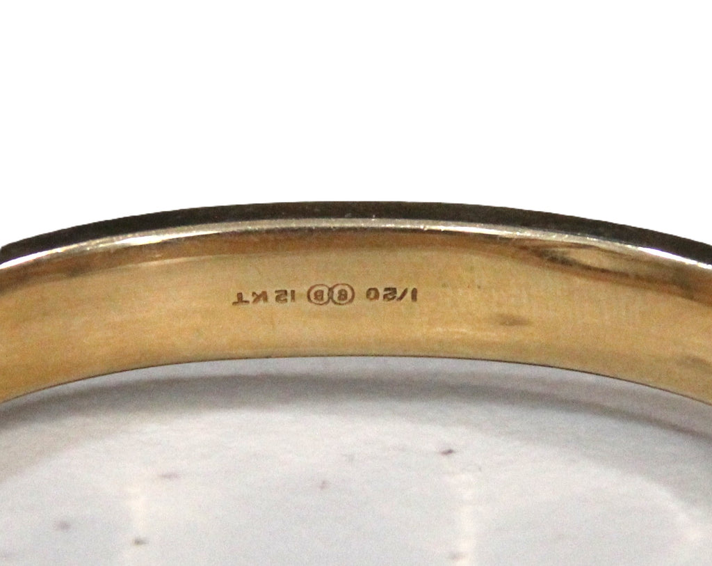 Antique gold filled hinged bangle bracelet