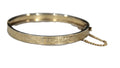 Antique gold filled etched floral design bangle bracelet