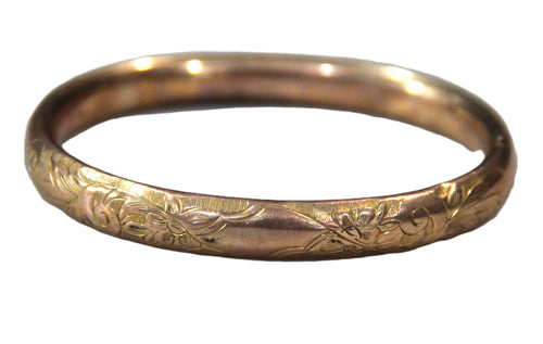 Antique Victorian gold filled hinged bangle bracelet