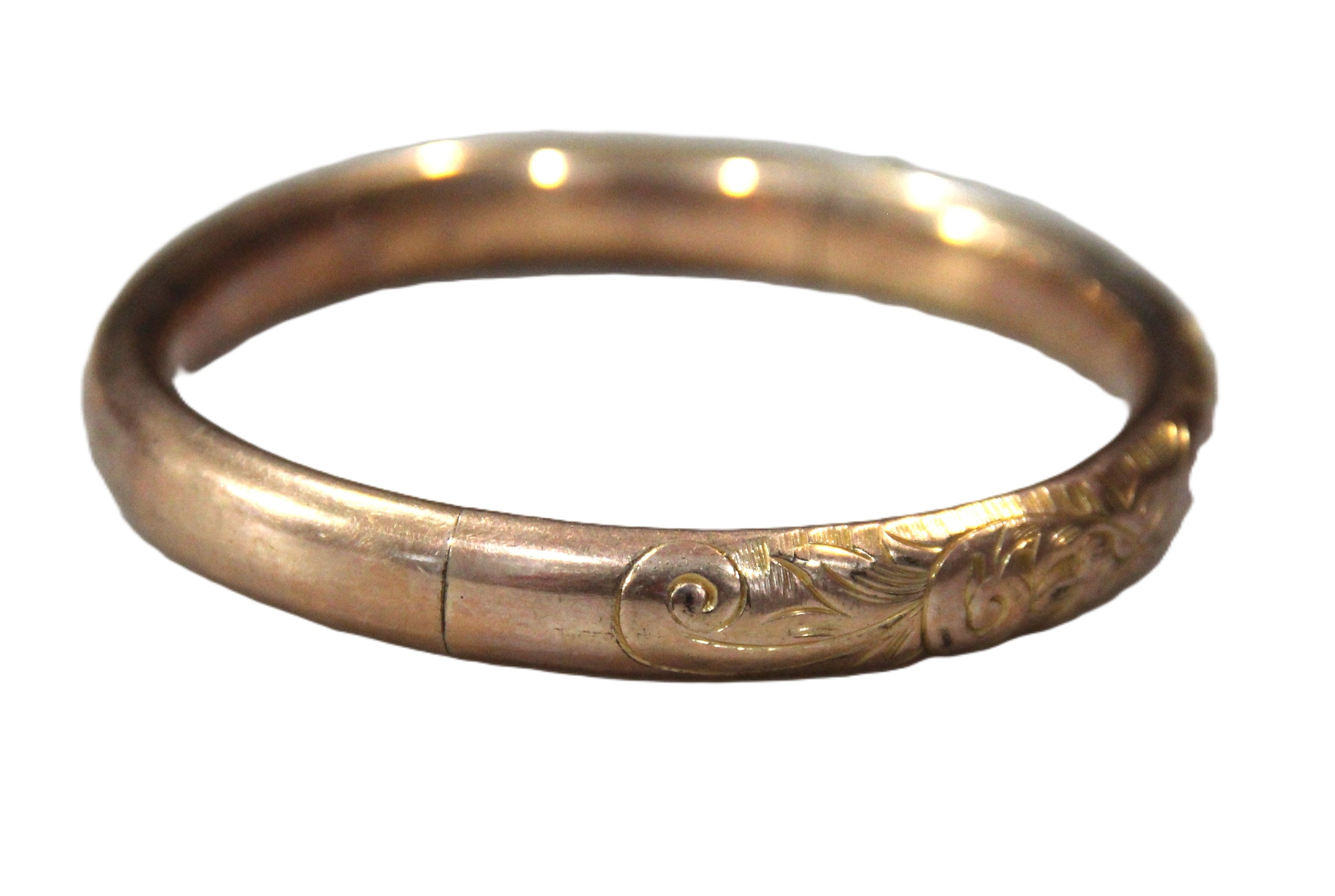 Antique Victorian gold filled hinged bangle bracelet