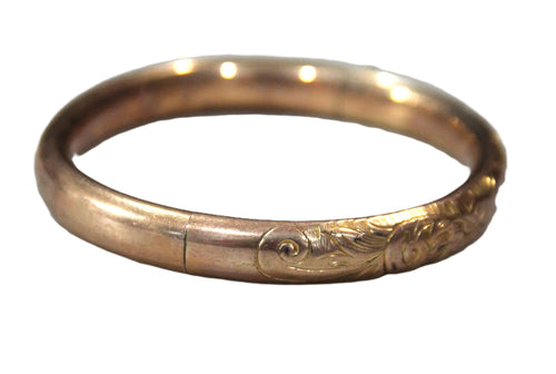 Antique Victorian gold filled hinged bangle bracelet