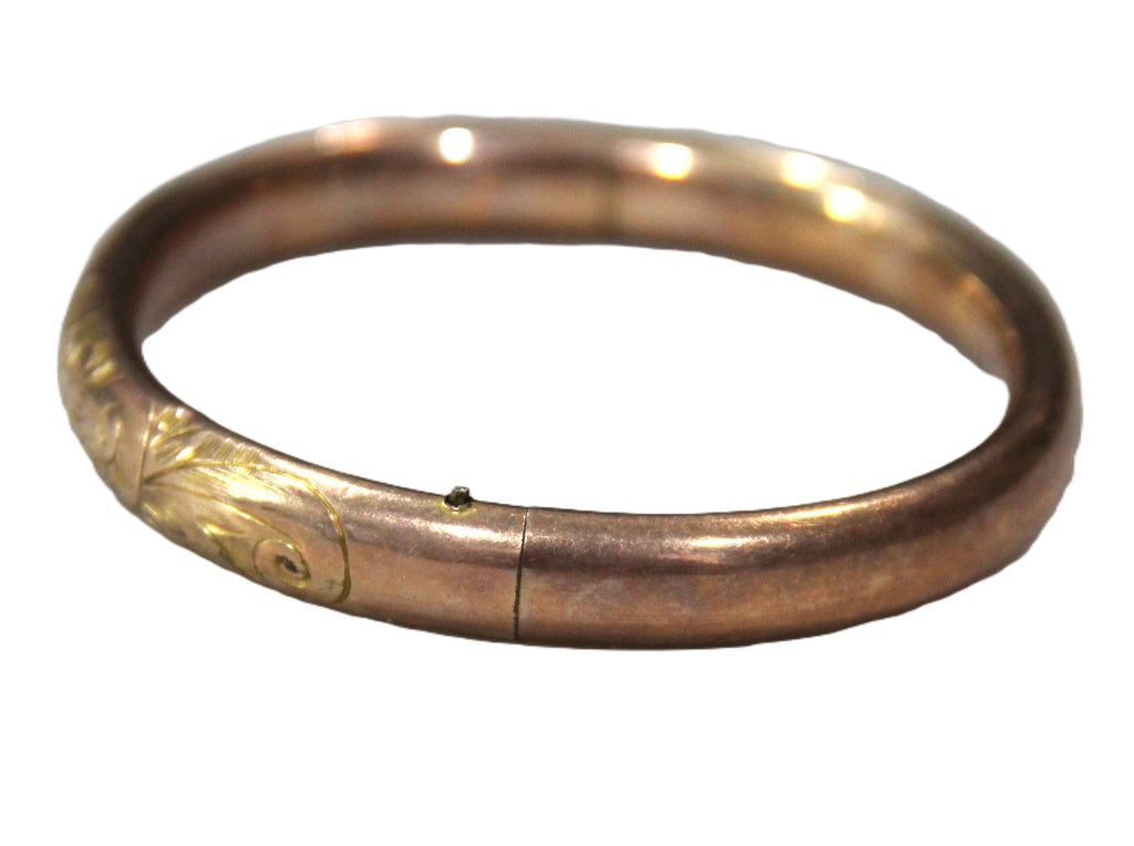 Antique Victorian gold filled hinged bangle bracelet
