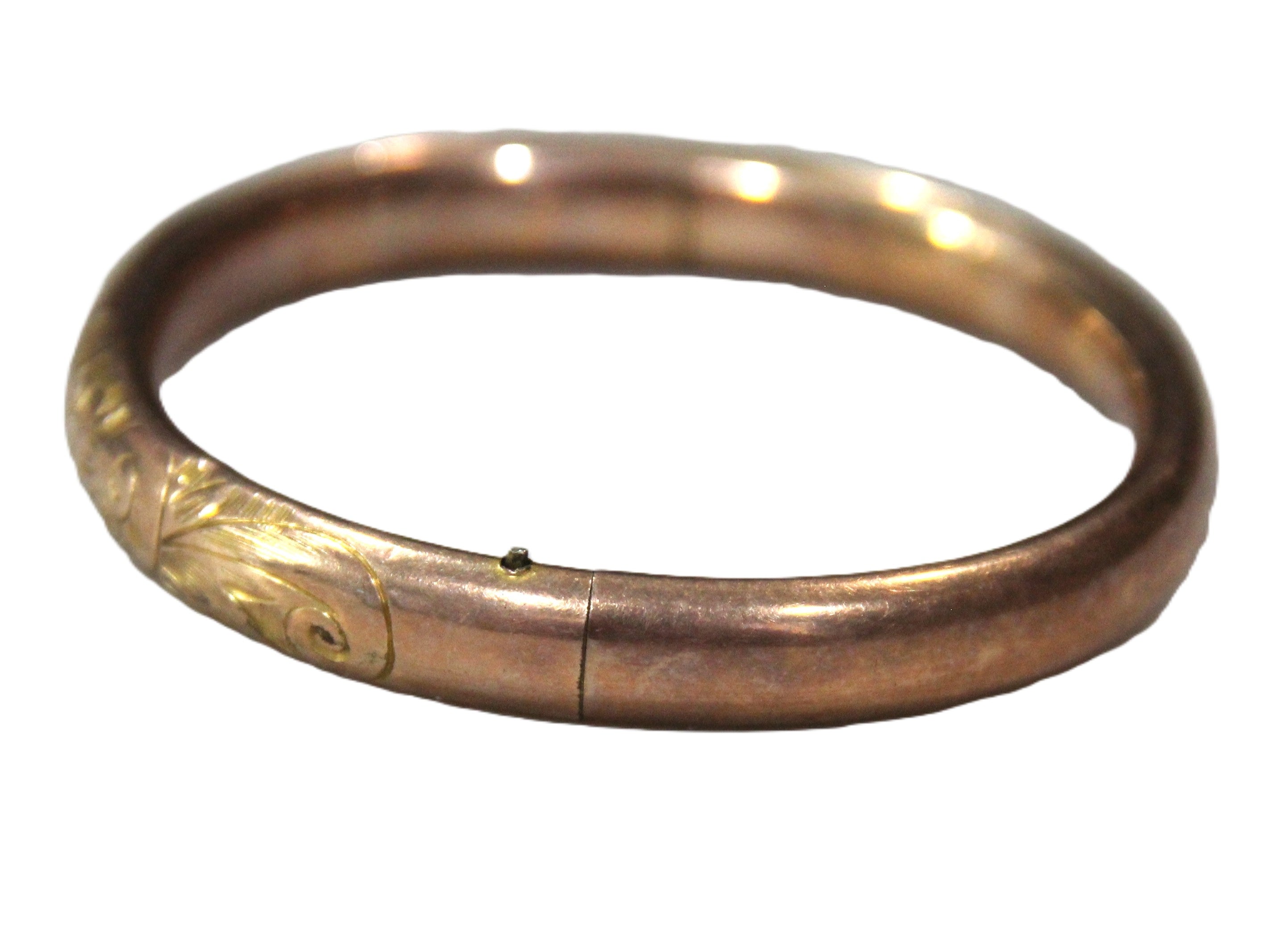 Antique Victorian gold filled hinged bangle bracelet