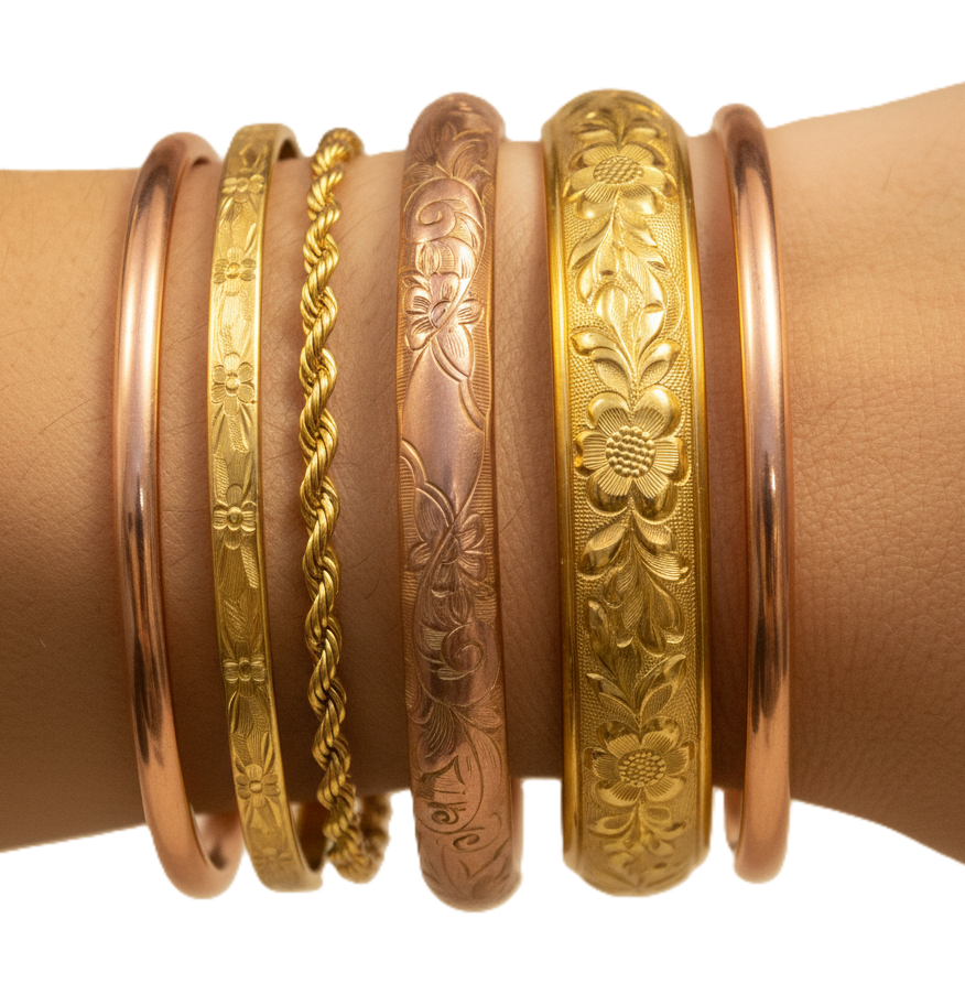 Antique Victorian gold filled hinged bangle bracelet