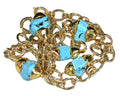 18kt gold plated chain with turquoise nuggets