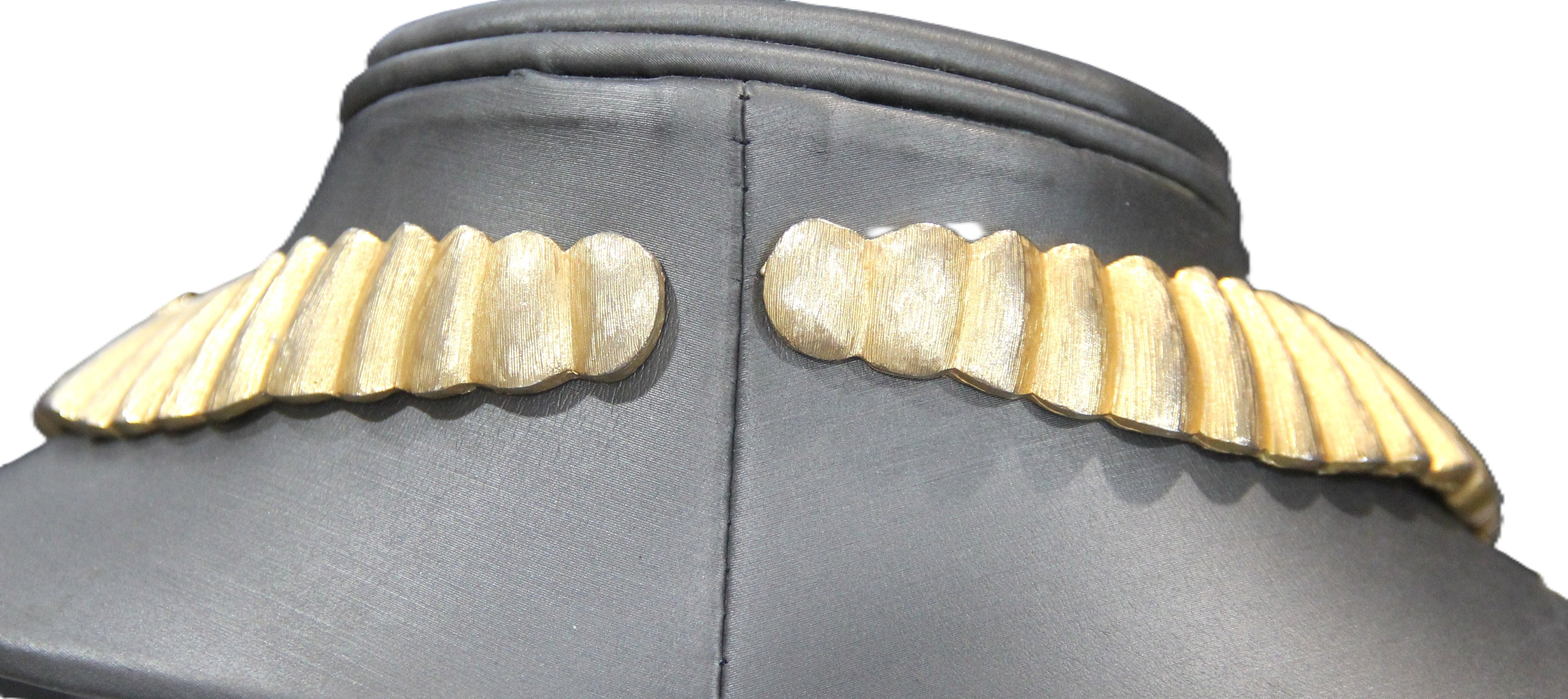 Vintage matte gold & crystal collar necklace