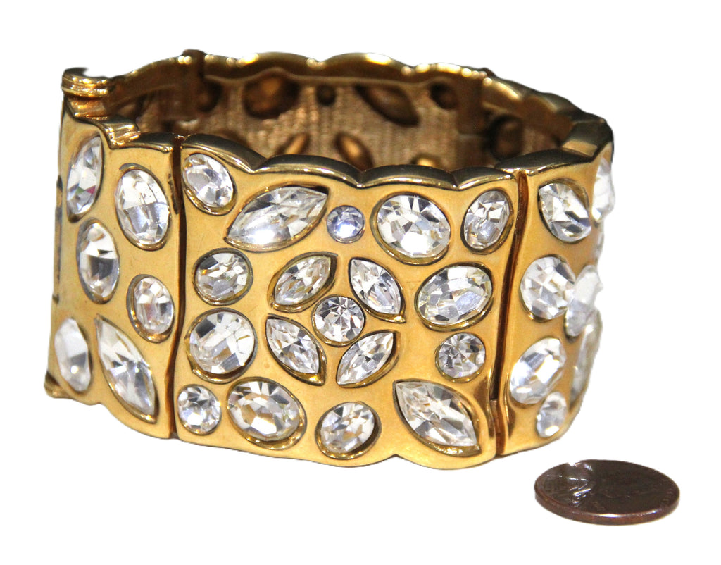 ROBERT GOOSSENS 80'S 90'S ERA RHINESTONE HINGED BRACELET