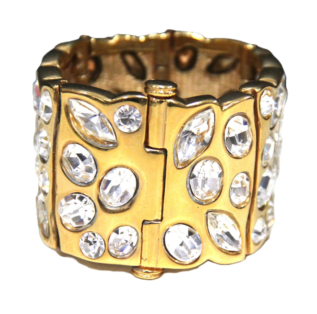 ROBERT GOOSSENS 80'S 90'S ERA RHINESTONE HINGED BRACELET