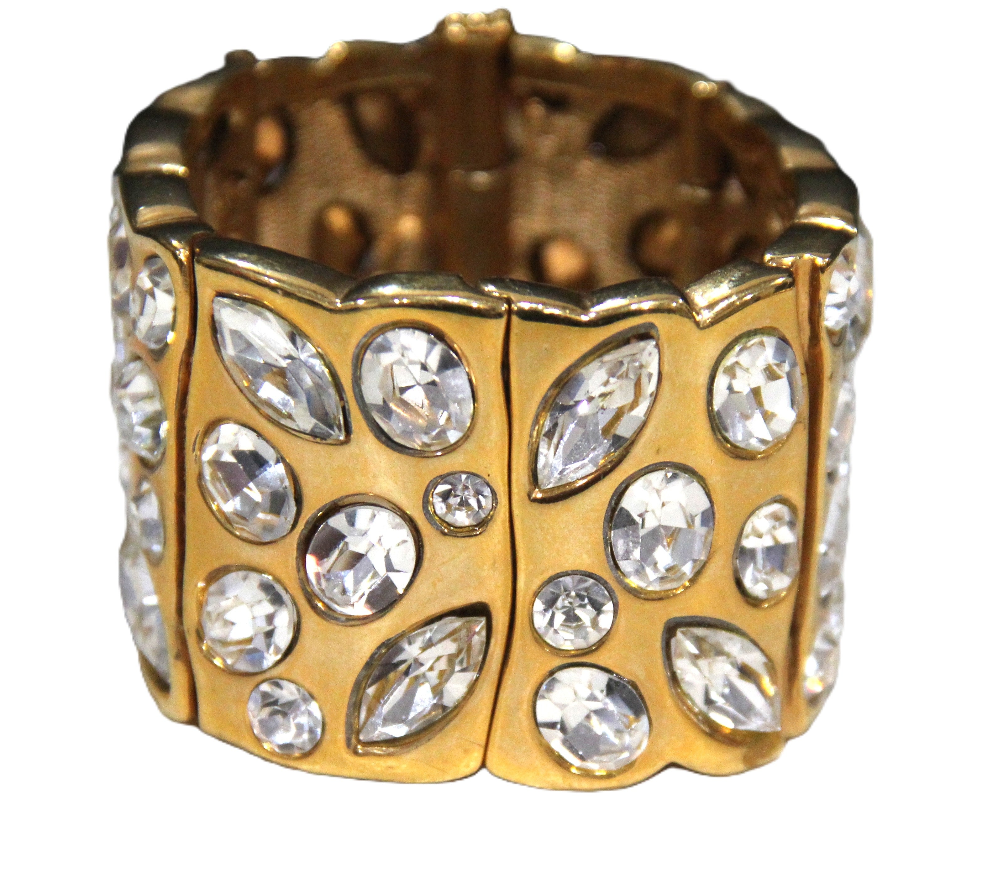 ROBERT GOOSSENS 80'S 90'S ERA RHINESTONE HINGED BRACELET