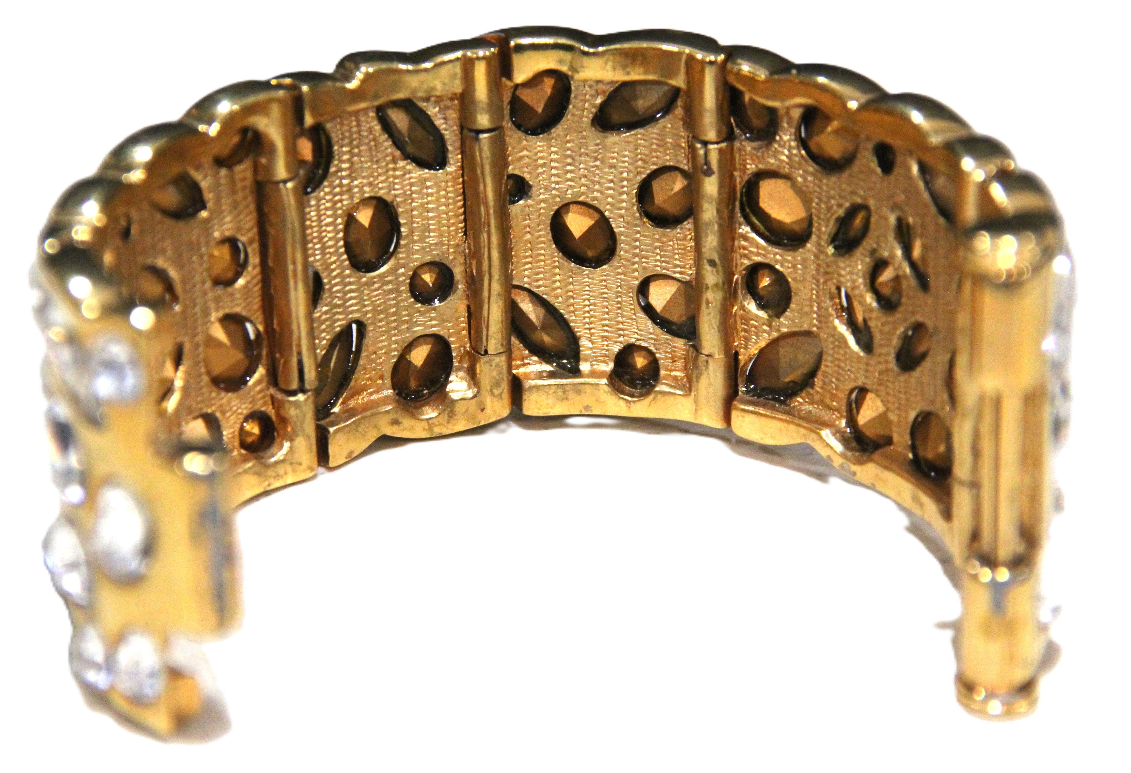 ROBERT GOOSSENS 80'S 90'S ERA RHINESTONE HINGED BRACELET
