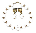GRAZIANO DEAD STOCK 80'S WHITE RESIN BRASS STUD NECKLACE & EARRINGS SET