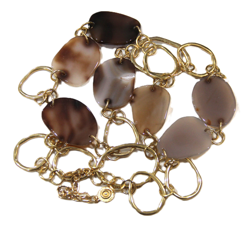 GRAZIANO DEAD STOCK AGATE SLICE CHAIN NECKLACE
