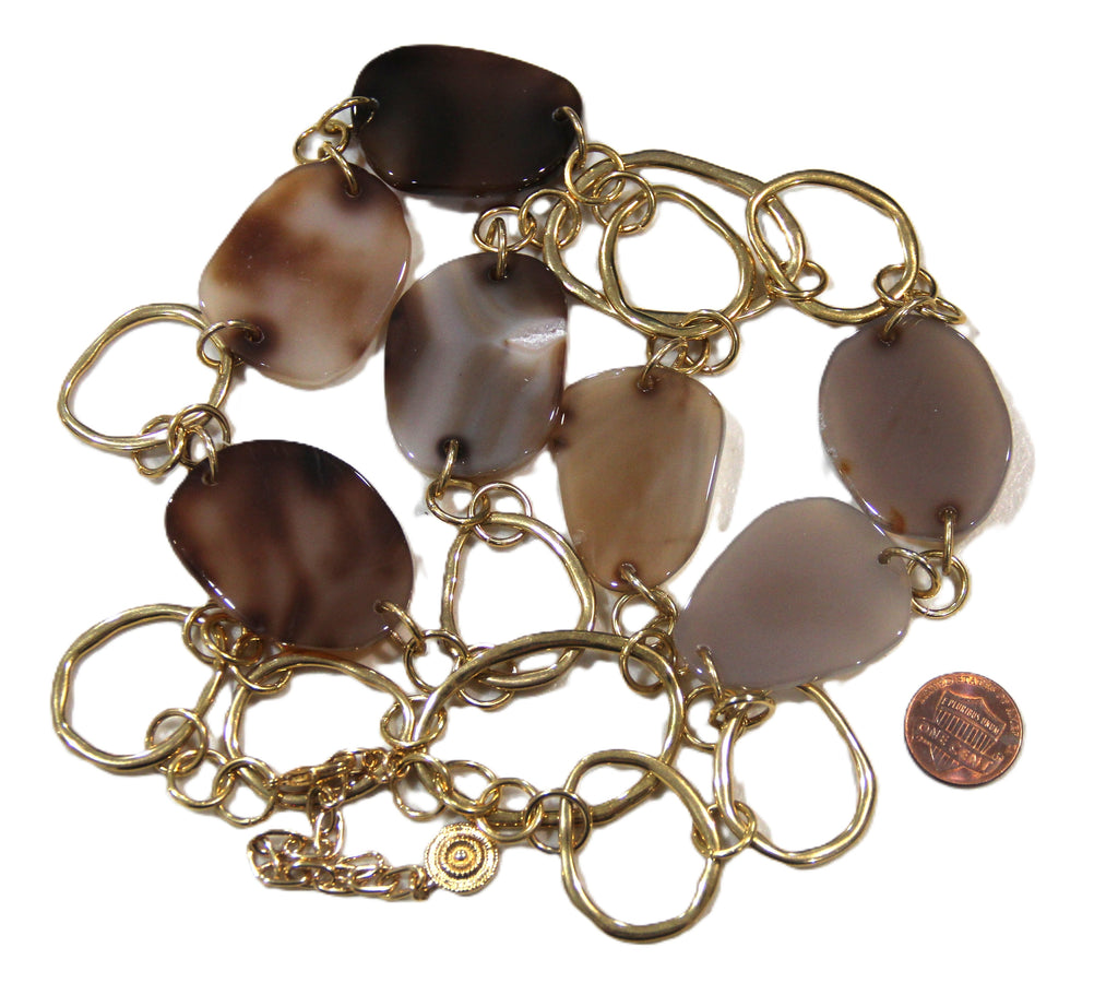 GRAZIANO DEAD STOCK AGATE SLICE CHAIN NECKLACE