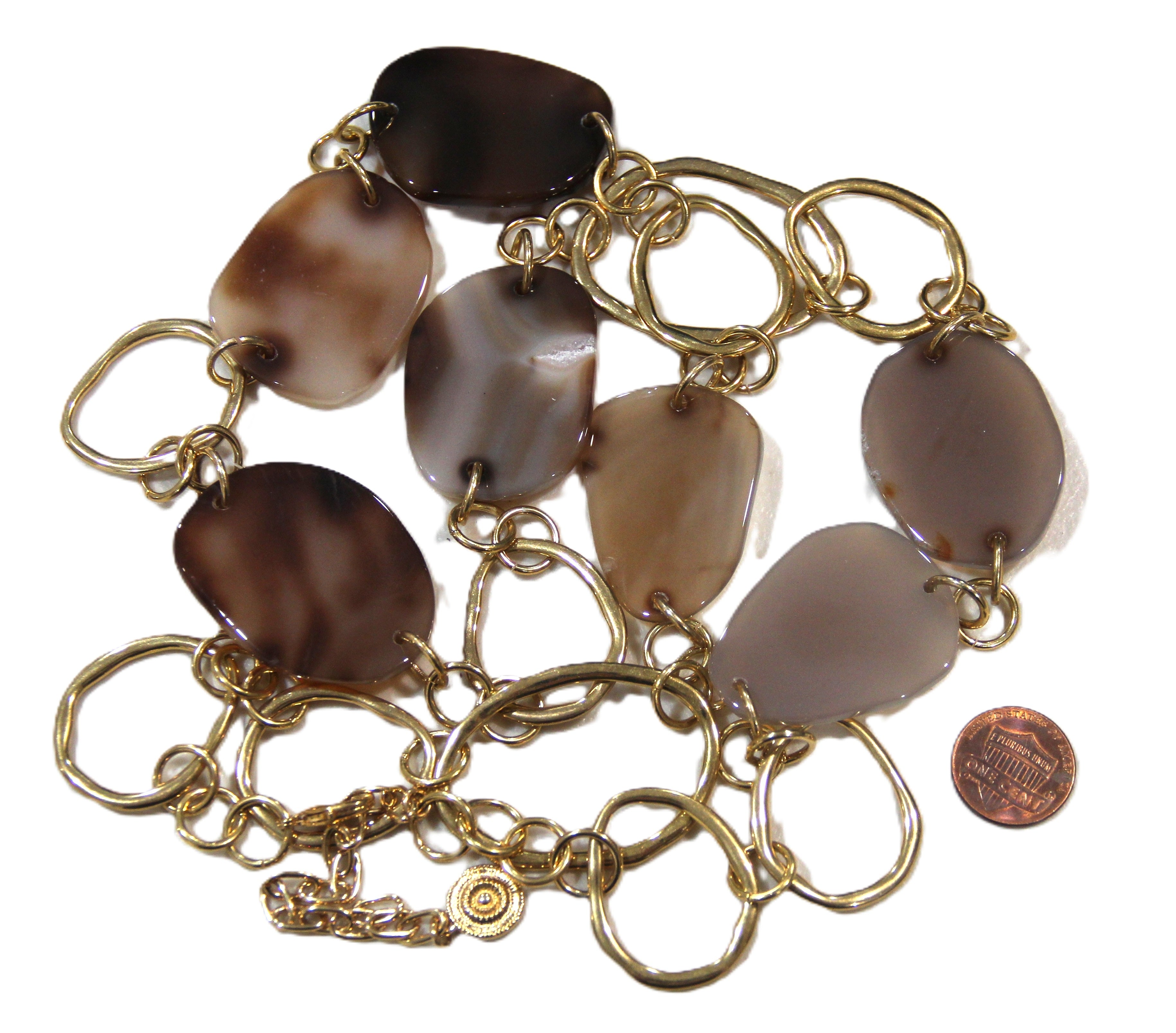 GRAZIANO DEAD STOCK AGATE SLICE CHAIN NECKLACE