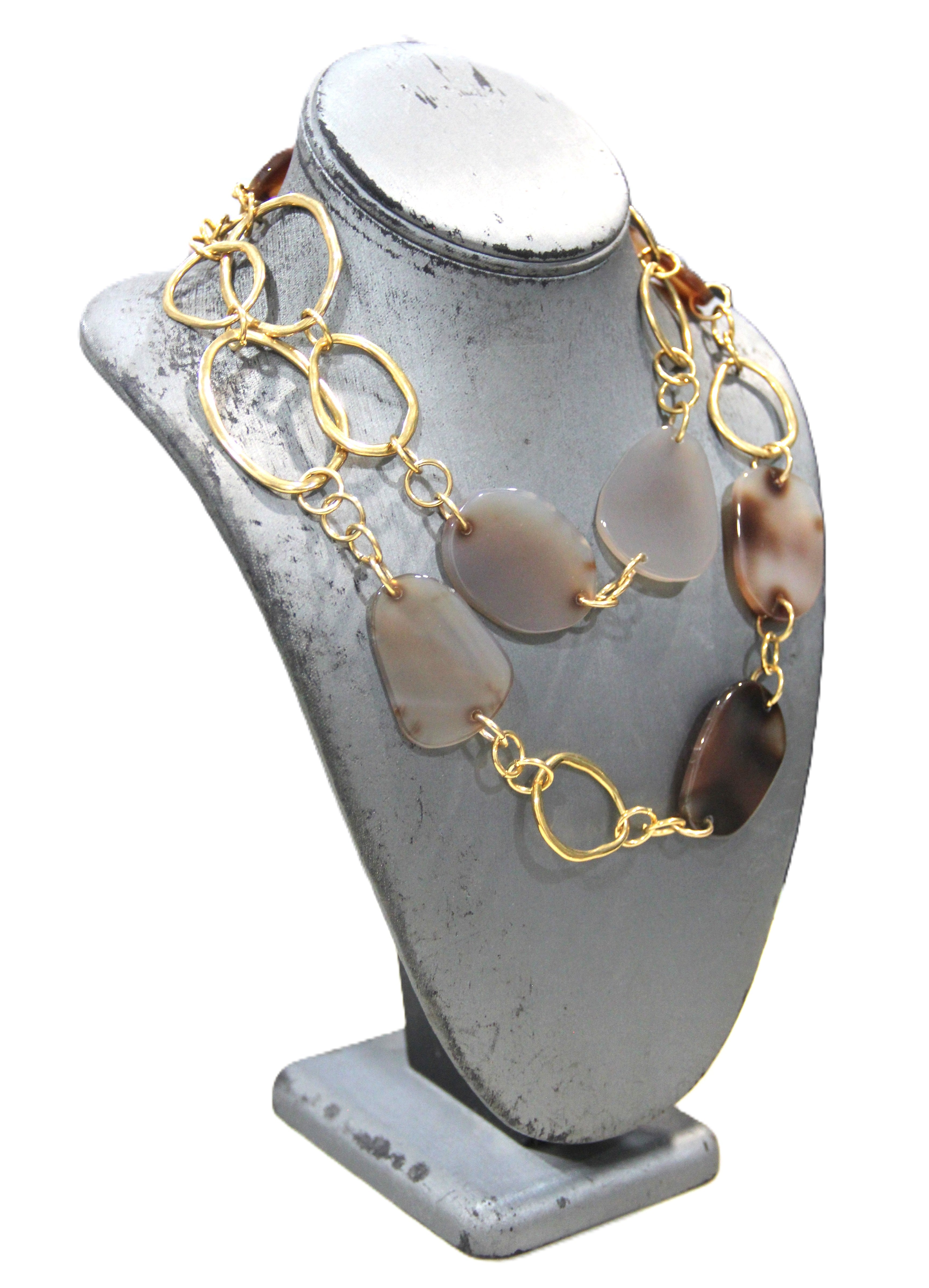GRAZIANO DEAD STOCK AGATE SLICE CHAIN NECKLACE