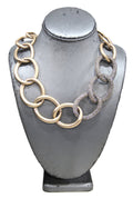Graziano burnished gold and pave crystal curbed chain
