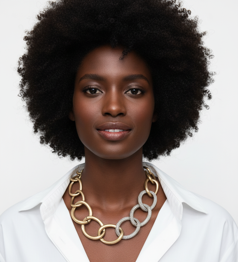 Graziano burnished gold and pave crystal curbed chain