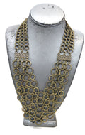 GRAZIANO DEAD STOCK ANTIQUED GOLD CHAIN BIB STATEMENT NECKLACE