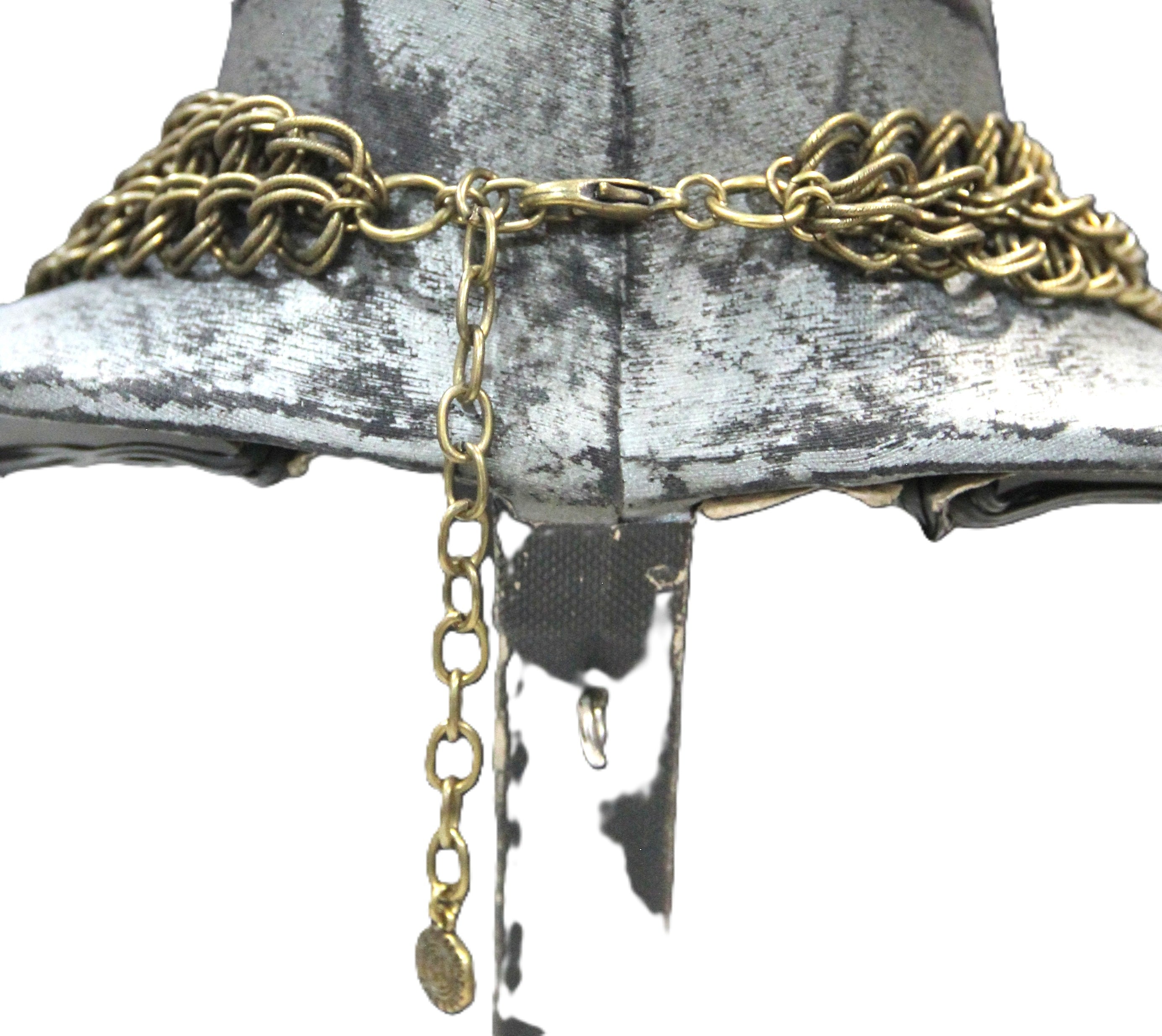 GRAZIANO DEAD STOCK ANTIQUED GOLD CHAIN BIB STATEMENT NECKLACE