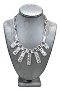GRAZIANO DEAD STOCK BAGUETTE RHINESTONE ACCENT STATEMENT NECKLACE