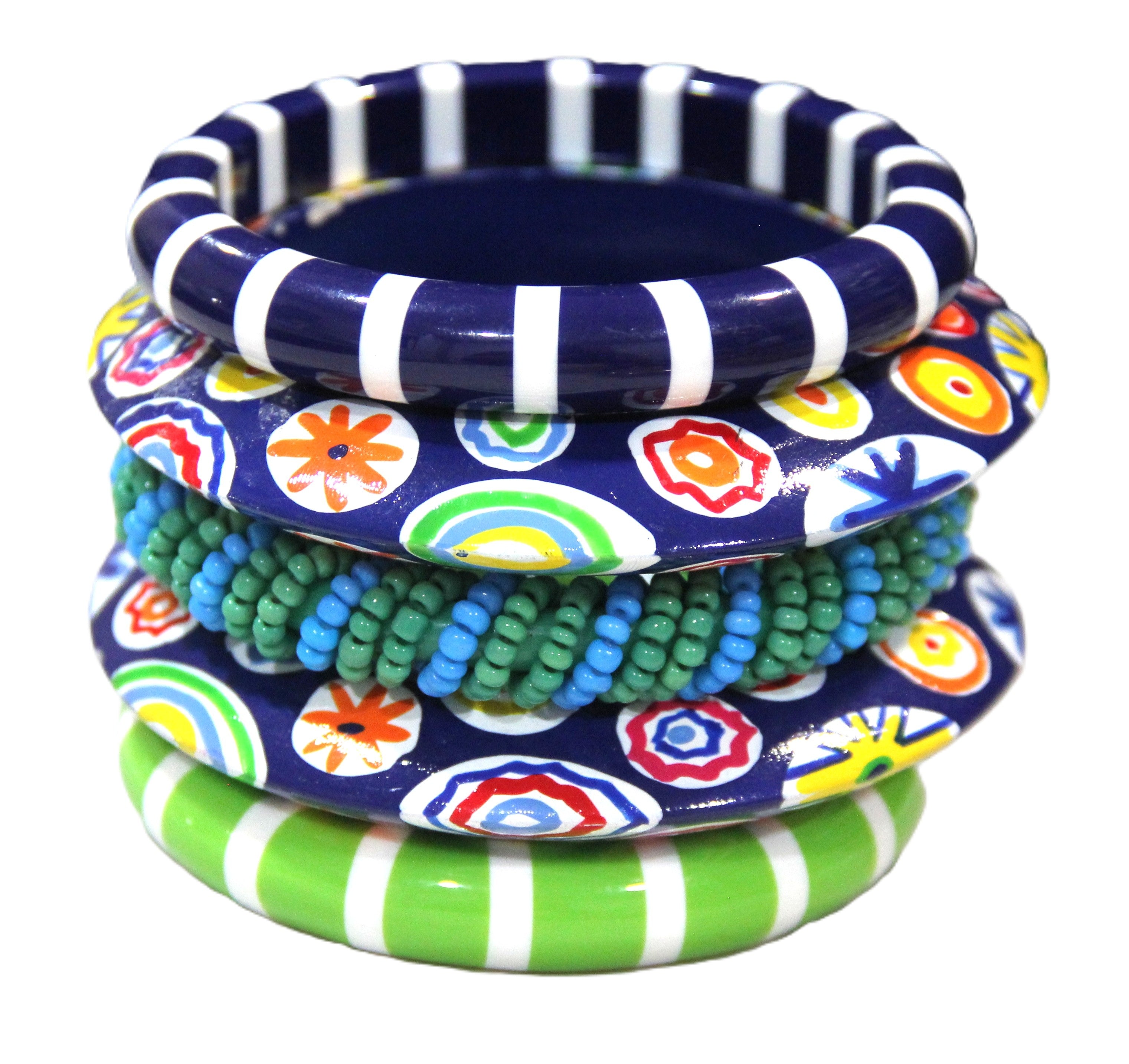 THE STRIPES & DOTS BANGLE BRACELET STACK