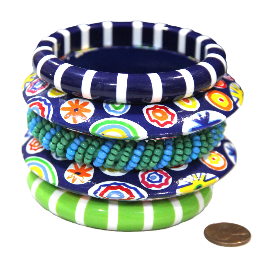THE STRIPES & DOTS BANGLE BRACELET STACK