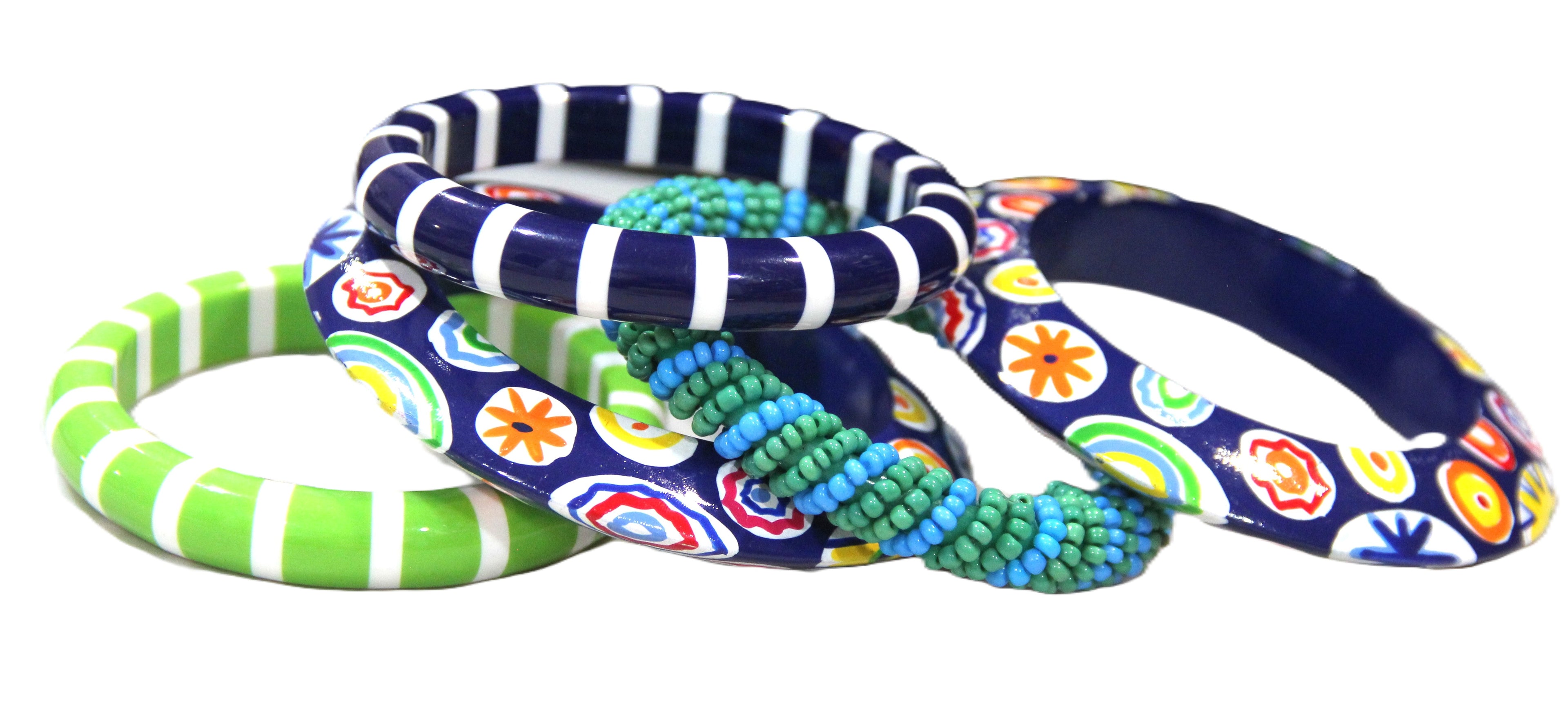 THE STRIPES & DOTS BANGLE BRACELET STACK