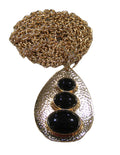 GRAZIANO BLACK RESIN CABOCHON MODERNIST NECKLACE