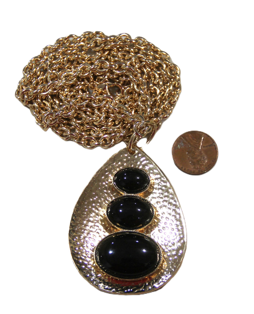 GRAZIANO BLACK RESIN CABOCHON MODERNIST NECKLACE
