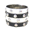 GRAZIANO ENAMEL STUD BANGLE BRACELET STACK