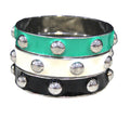 GRAZIANO ENAMEL STUD BANGLE BRACELET STACK