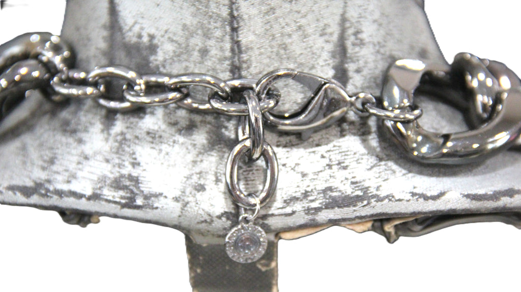 Graziano chunky black metal curbed chain necklace