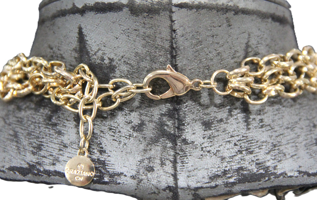 GRAZIANO STATEMENT NECKLACE WITH BLACK RESIN FOCAL