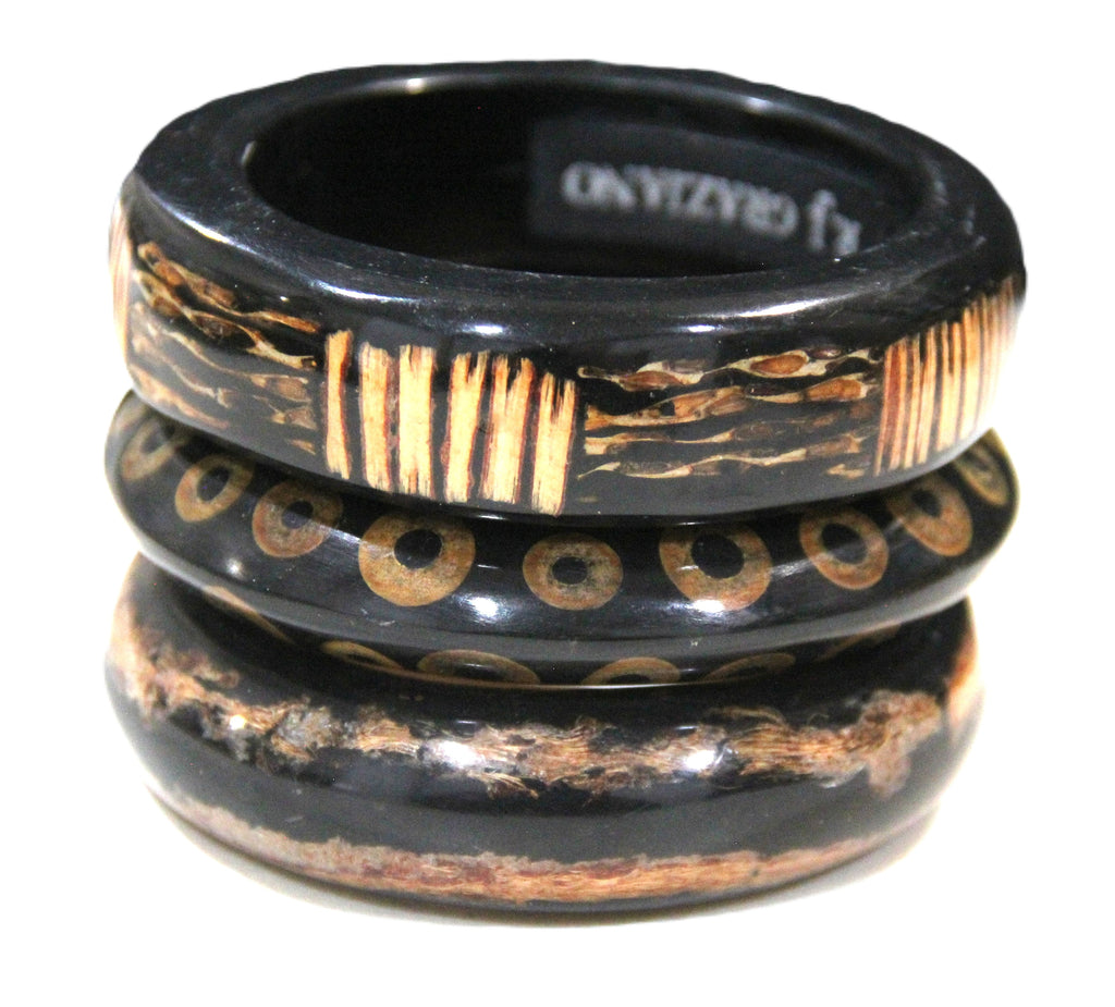 GRAZIANO DEAD STOCK "THE ELEVATED TRIBAL BOHO" BANGLE BRACELET STACK