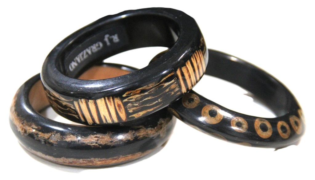 GRAZIANO DEAD STOCK "THE ELEVATED TRIBAL BOHO" BANGLE BRACELET STACK