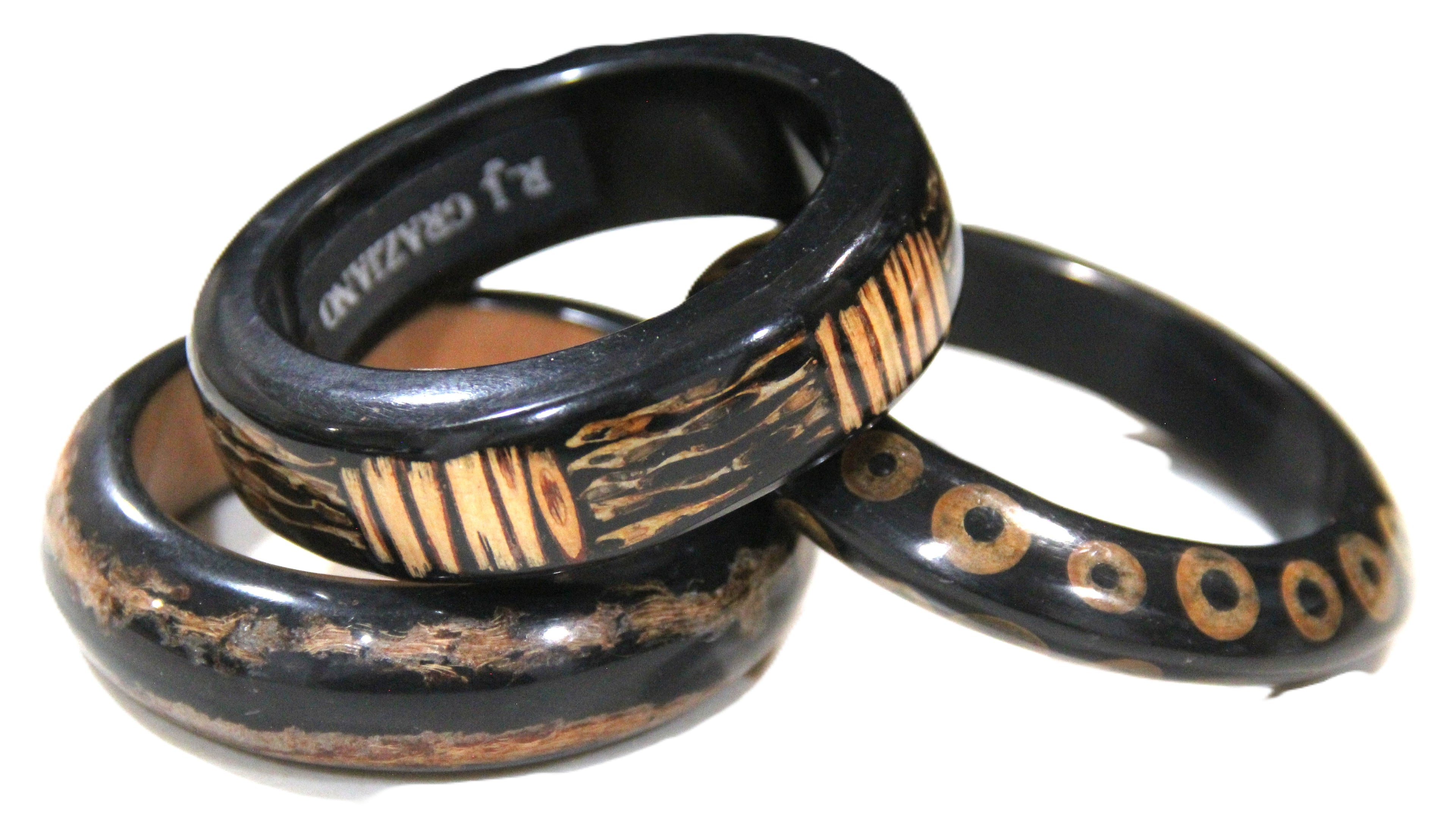 GRAZIANO DEAD STOCK "THE ELEVATED TRIBAL BOHO" BANGLE BRACELET STACK
