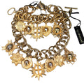 GRAZIANO DEAD STOCK GOLD CHARM STATEMENT NECKLACE & BRACELET SET