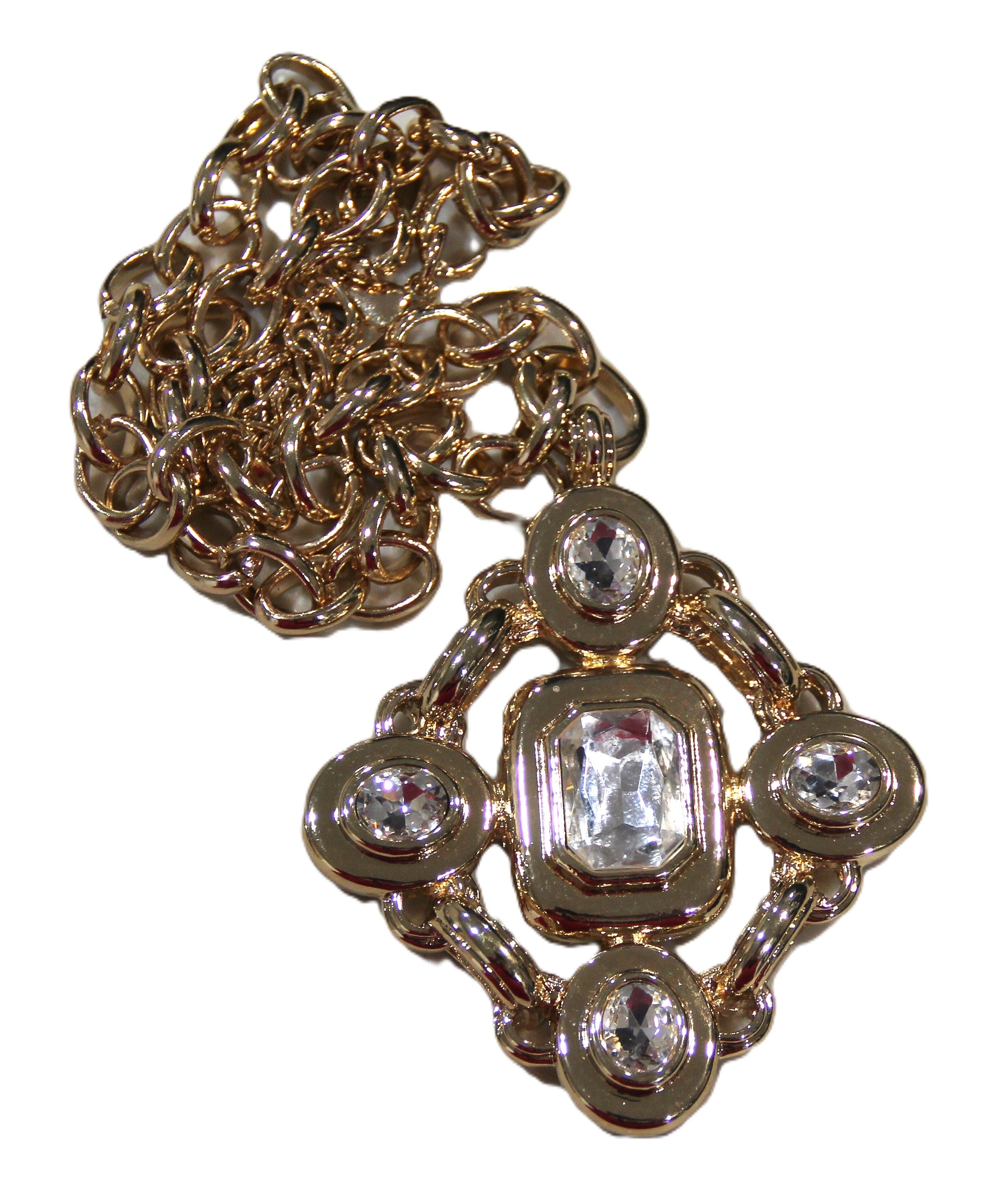 GRAZIANO DEAD STOCK VINTAGE MALTESE CROSS NECKLACE - CLEAR