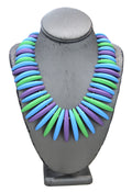 GRAZIANO DEAD STOCK COLORFUL MATTE FINISH STATEMENT NECKLACE