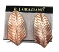 DEAD STOCK COPPER PLATE LEAF STATEMENT EARRINGS