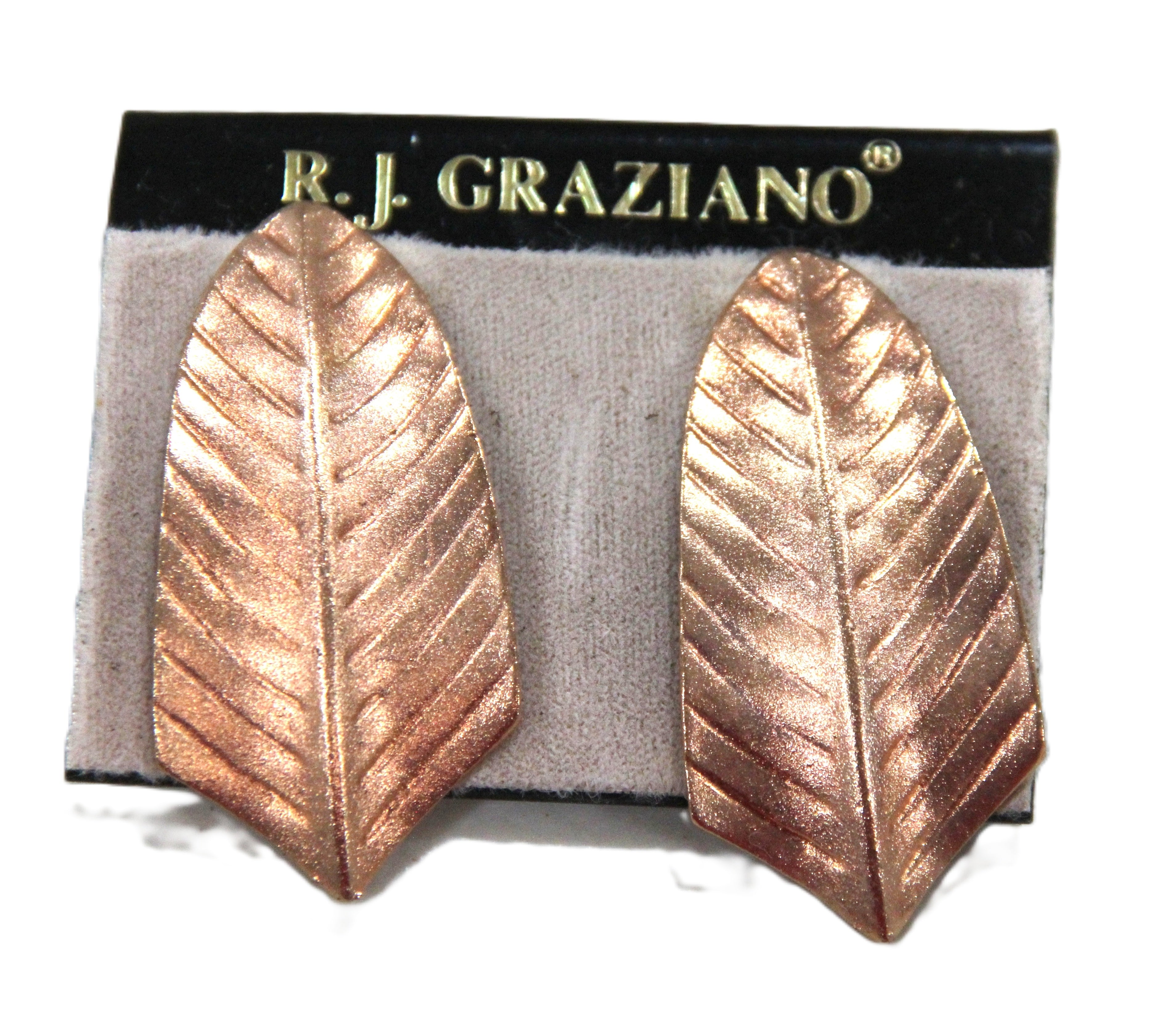 DEAD STOCK COPPER PLATE LEAF STATEMENT EARRINGS