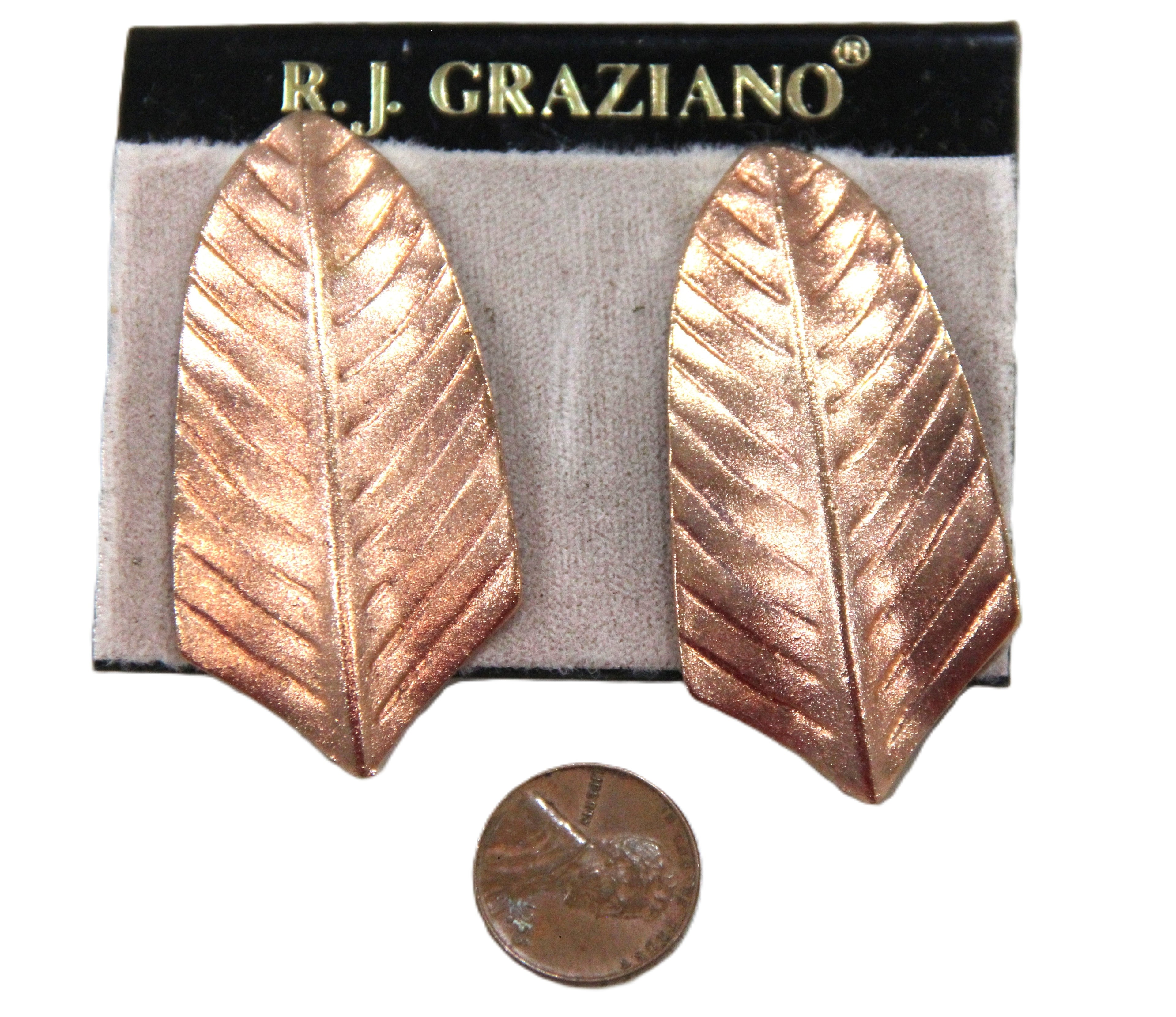 DEAD STOCK COPPER PLATE LEAF STATEMENT EARRINGS