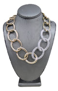 Graziano polished gold curbed chain with pave crystals