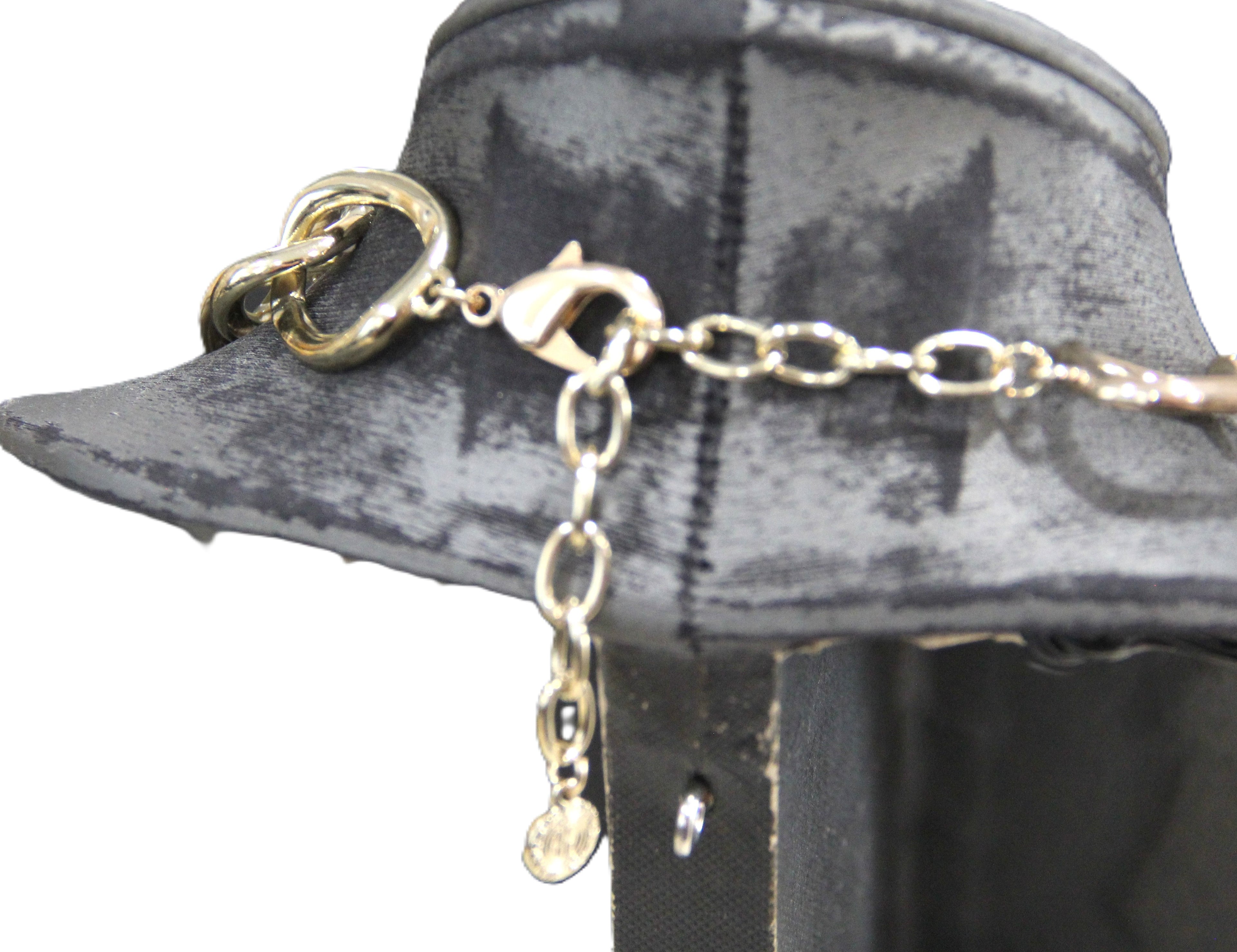 VINTAGE GRAZIANO DEAD STOCK CURBED CHAIN WITH CRYSTAL ACCENT - POLISHED GOLD