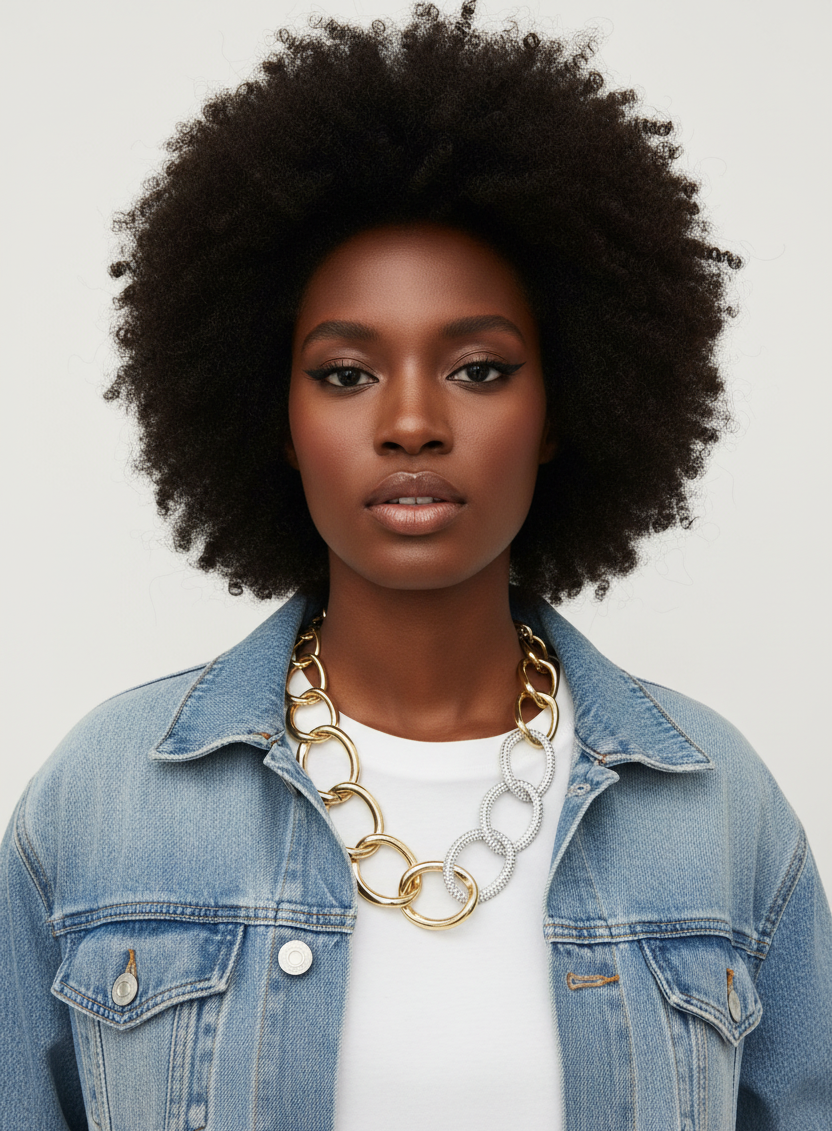 Graziano polished gold curbed chain with pave crystals