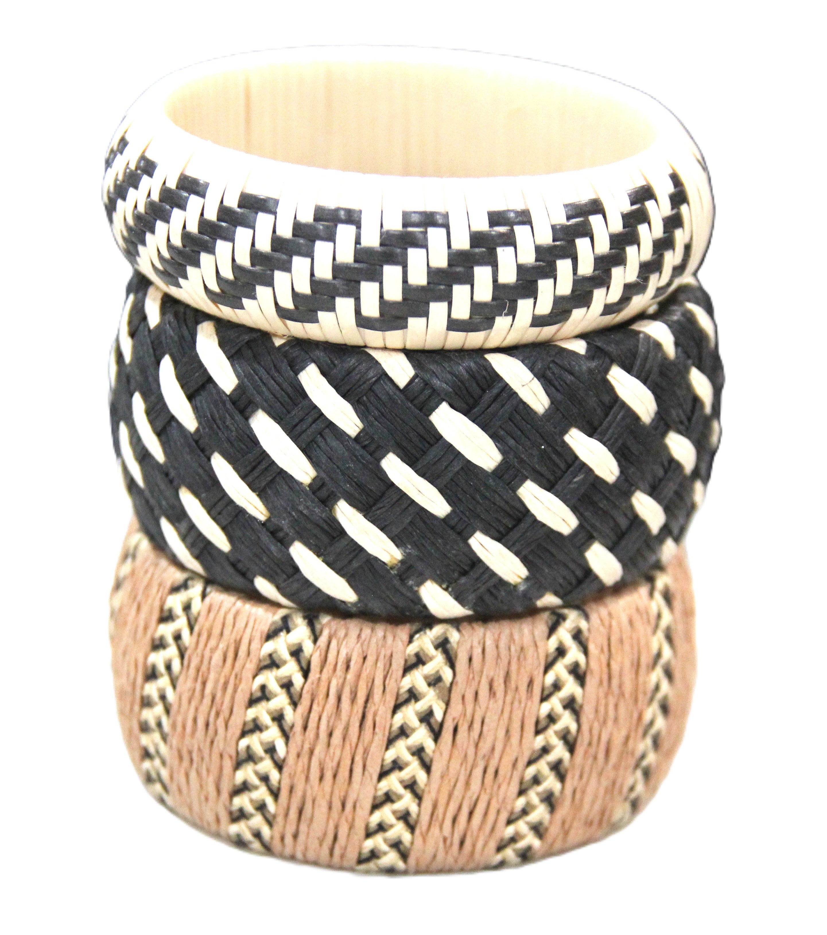 GRAZIANO DEAD STOCK "THE WEAVE" BANGLE BRACELET STACK