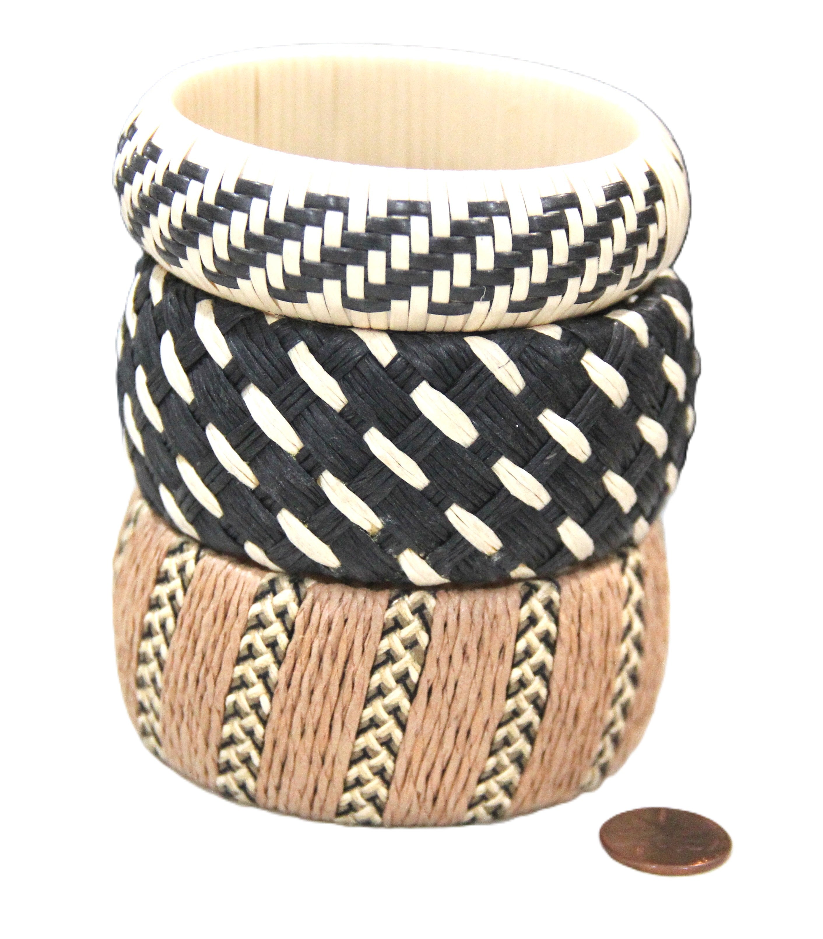 GRAZIANO DEAD STOCK "THE WEAVE" BANGLE BRACELET STACK