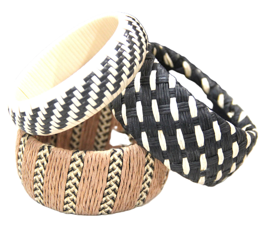 GRAZIANO DEAD STOCK "THE WEAVE" BANGLE BRACELET STACK