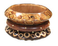 GRAZIANO DEAD STOCK "STUDS & CIRCLES" BANGLE BRACELET STACK 