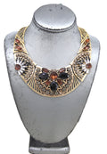 Graziano Art Deco style rhinestone bib necklace